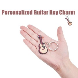 LJFEA 2 pcs Creative Bright Colour Musical Instrument Key Ring Key Chain Figure for Gift Decoration, multicoloured