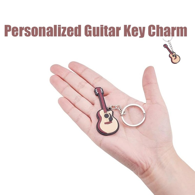LJFEA 2 pcs Creative Bright Colour Musical Instrument Key Ring