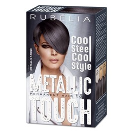Rubélia Metallic Touch Permanent Hair Colour, Metallic Stone, Pack of 1, 115 ml