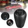 Black Leather Gear Stick Conversion Knob 6 Speed Replacement for