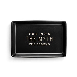 DEMDACO The Man Myth Legend Black 6 x 4 Ceramic Stoneware Decorative Trinket Tray