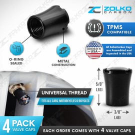 ZolkoCarbon VALVE STEM CAPS WHEEL TIRE CHROME - US SELLER