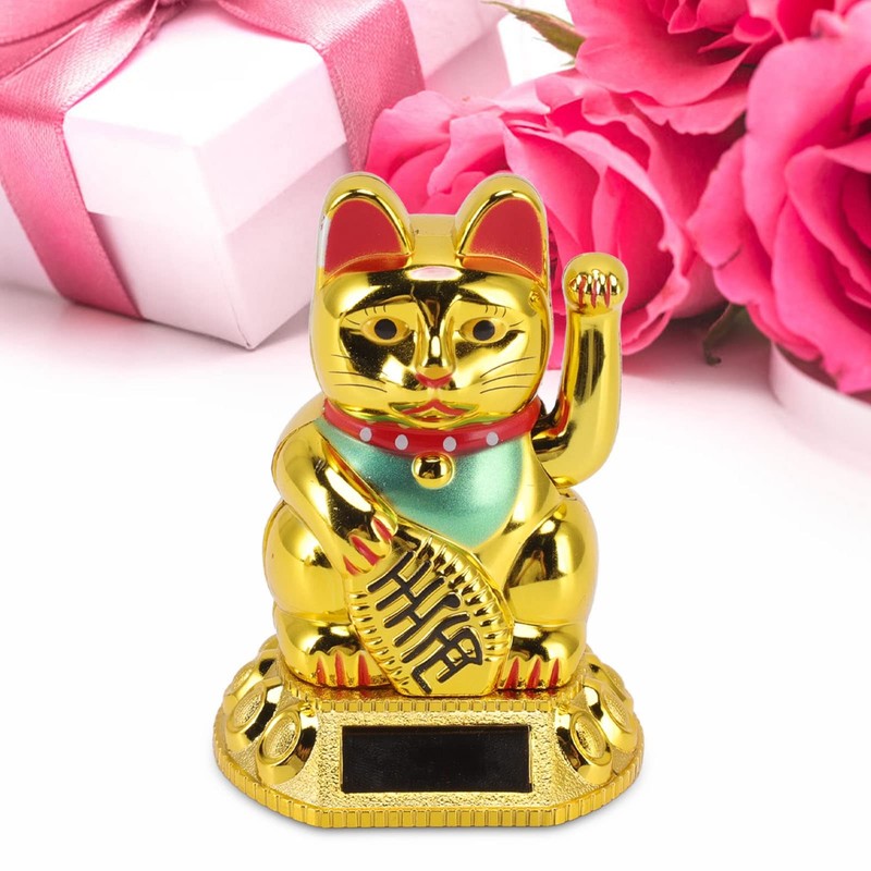 ASHATA Waving Cat, Cute Chinese Happy Cat Decoration, Waving Arm,