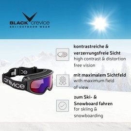 Black Crevice Women's Ski Goggles Black Black/Orange Size:One Size