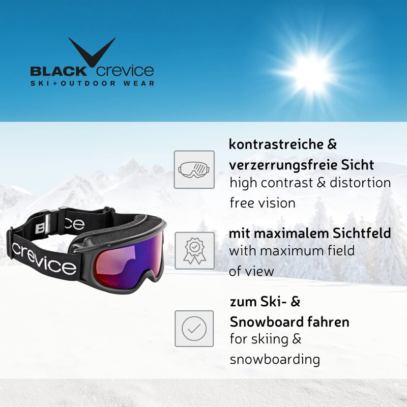 Black Crevice Women's Ski Goggles Black Black/Orange Size:One Size