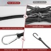 Bungee Cords with Carabiner, Heavy Duty Bungee Straps Black Outdoor