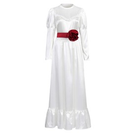 FOGHORN Annabelle Comes Home Costume Annabelle 3 cosplay Long White Dress Horror Scary Ghost Role Play Costume