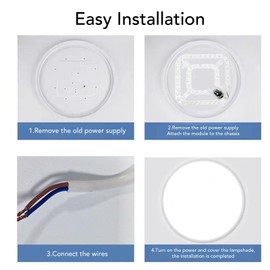 Ausla LED-Deckenventilator Lichtpaneel Ersatz 24W 2100LM 3 Farben Magnethalterung mit Fernbedienung für Schlafzimmer Küche Wohnzimmer
