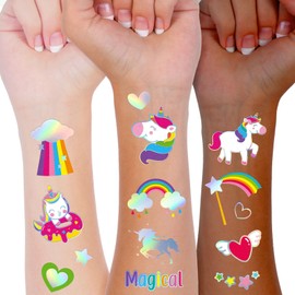 Glitter Unicorn Temporary Stickers 115 Counts for kids Pink Rainbow Unicorn Fake Tattoo Birthday Party Favors Goodie Bag Decor Arts and Crafts School Classroom Rewards for Girls and Boys (S Unicorn)