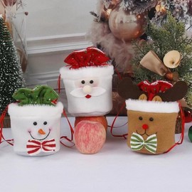 Christmas Character Gift Tote Bag for Apples & Candies Free Size/Snowman 3ea