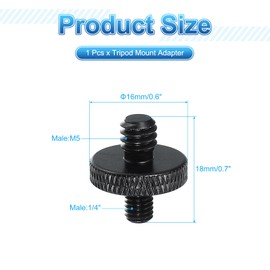 PATIKIL Tripod Screw Adapter 1/4" Female to M5 Female Tripod Nut Connector Camera Mount Screw Camera Double Head Converter Microphone Holder Magic Arm Accessories