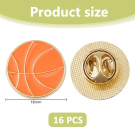 DICOSMETIC 16 Stück Legierung Sport Pins Sport Reversnadel Emaille Sport Pins 1.8cm Runder Metall Pin Für Hut Shirt Cartoon Sport Liebhaber Geschenk Für Männer Frauen Broschen Accessoires Basketball