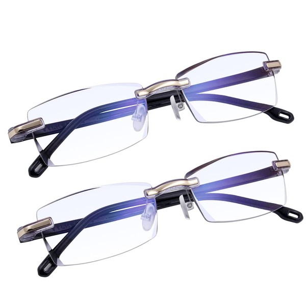 TERAISE Gafas de Lectura sin Fronteras Diseño de Corte de Diamantes de Moda Lector de Gafas de Lentes Transparentes Antifatiga