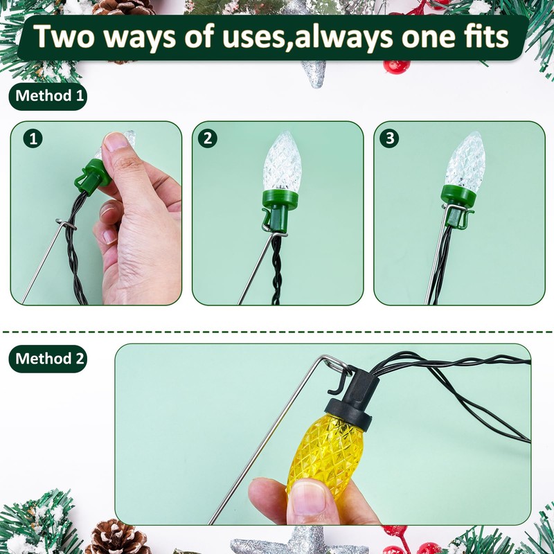 12 Inch Metal Christmas Light Stakes 60 Pack Christmas Yard