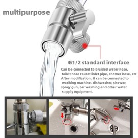 Faucet Diverter Valve with Aerator - Sink to Garden Hose Adapter for Bathroom/Kitchen Sink Faucets - G1/2 & 3/4