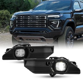 AKKON - Fit 2023 2024 2025 GMC Canyon 23-25 OE Style LED Fog Lights Front Bumper Driving w/Wiring Harness Switch Clear Lens Direct Replacement