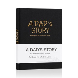 Artmag Dad's Life Story Journal Family Keepsake Book Linen Hardcover for Dad to Share His Memories, with 250+ Prompt Questions Book Gift for Birthday Father's Day Christmas (Black)