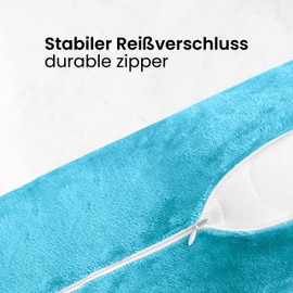 BaSaTex Pack of 2 Bolster Cushion Covers 15 x 40 cm Cashmere Touch | Neck Roll Cover Oeko-Tex Certified | 100% Microfibre Plush | Colour: Turquoise