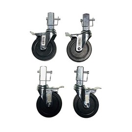 4-Pack 5" Scaffolding Swivel Casters (1-1/4" Square Stem with Pin)
