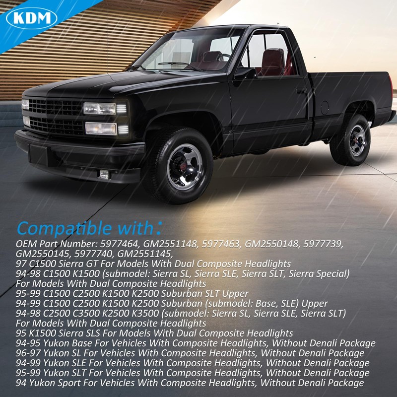 KDM Smoked Lens LED Front Bumper Corner Side Marker Light