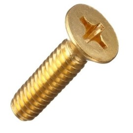 #10 x 3/8 Brass Machine Screw Flat Countersunk Head Phillips Drive - (Pack of 100 pcs), Solid Brass Plain Finish, Length: 3/8 inches, Thread Size: #10-32, Fine Thread UNF