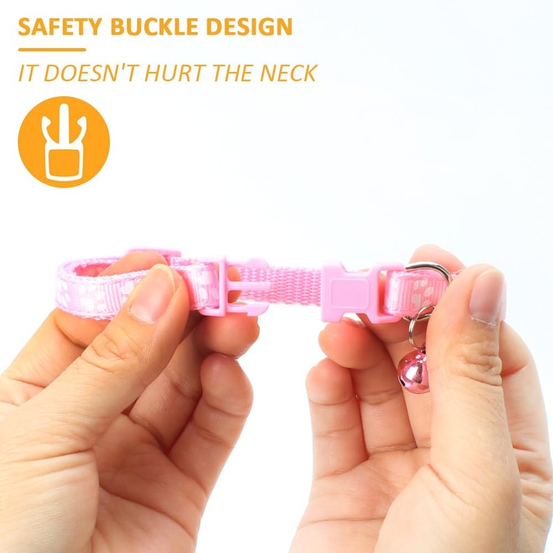 MJIYA Cat Collar with Bell, Breakaway Grid Collar with Plastic