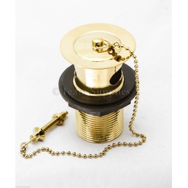 Gold Basin Waste Metal Plug Chain Stay Slotted 1 1/4" Bathroom Brass Body