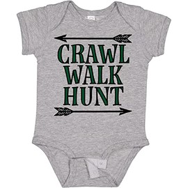 inktastic Bow Hunting Crawl Walk Hunt Baby Bodysuit 6 Months 0060 Heather Grey 2f8ff
