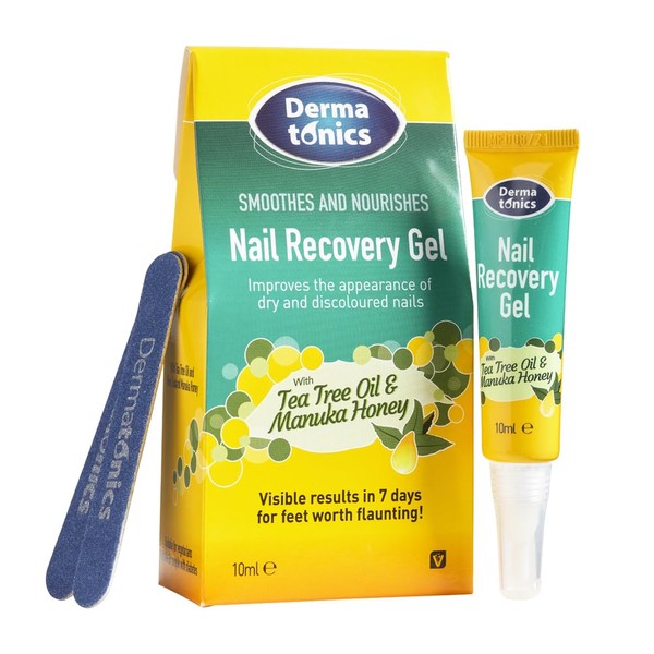 Dermatonics Nail Recovery Gel | Smoothes and Nourishes, Improves the Appearance of Dry and Discoloured Nails | With Tea Tree Oil and Manuka Honey | 10ml