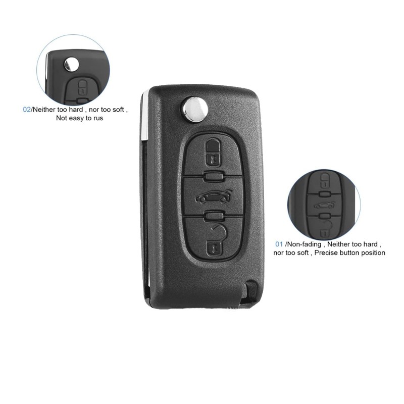 SLshiBo Car Replacement Key Shell 3 Buttons Remote Control Type