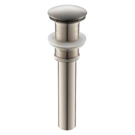 Vessel Sink Drain Without Overflow - Bathroom Sink Drain Stopper - Pop Up Drain All Metal - Big Cap Fit for Vessel or Undermount Sink,Brushed Nickel,YDPOP-1