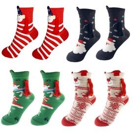 Alihoo Magnetic Socks, 4 Pairs of Christmas Socks, Colourful Funny Socks, Unisex Funny Couples Holding Hands Socks for Couples, Couple Socks, Friendship Socks, red