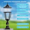 Solar Lamp Post Lights Outdoor Waterproof with Pier Mount Base,