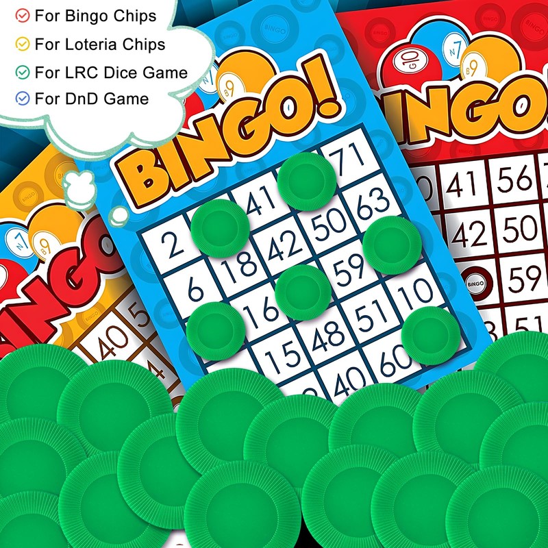 Coopay 500 Pieces Plastic Poker Chips, 1 Inch Bingo Chips