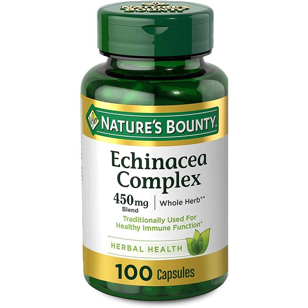 Echinacea Complex by Nature's Bounty, Herbal Supplement, Supports immune Health, 450 mg, 100 Capsules