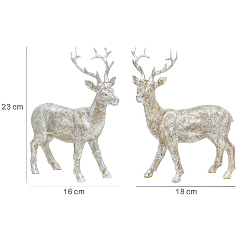 B2S BACK2SEASON Reindeer Pair of Nilan Standing Silver Elegant Christmas