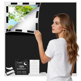Blackout Roller Blind, No Drilling Required, 300 x 145 cm, 420D Oxford Window Blackout for Cut, 100% Opaque Blackout Fabric with Tape for Bedroom, Children's Room & Roof Windows