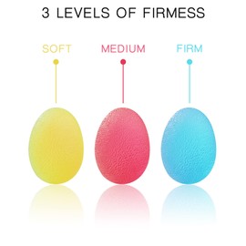 Grip strength ball set of 3 and storage bag (3 levels of firmness, 2 different sizes)