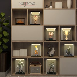 Acrylic Display Case / Display Case for Model Cars, Figures with LED Lighting (15 x 15 x 15 cm)