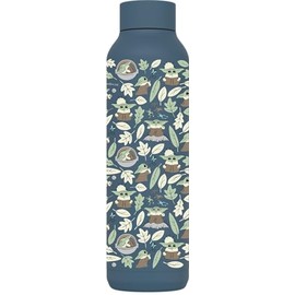 Quokka The Mandalorian Grogu Leaves Stainless Steel Thermos Flask, Blue, 630 ml