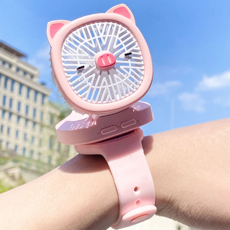 Mini Fan Watch USB Charging Rechargeable 3 Gear Portable Wrist