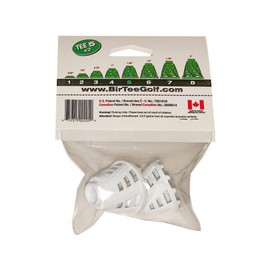 BirTee Golf Tees - PRO Speed Version with Enhanced Durability - Size #5 (1 1/4") Individual Size Pack - 2 Tees Per Pack. Indoor Golf Tees/Golf Simulator Tees/Winter Golf Tees (White)