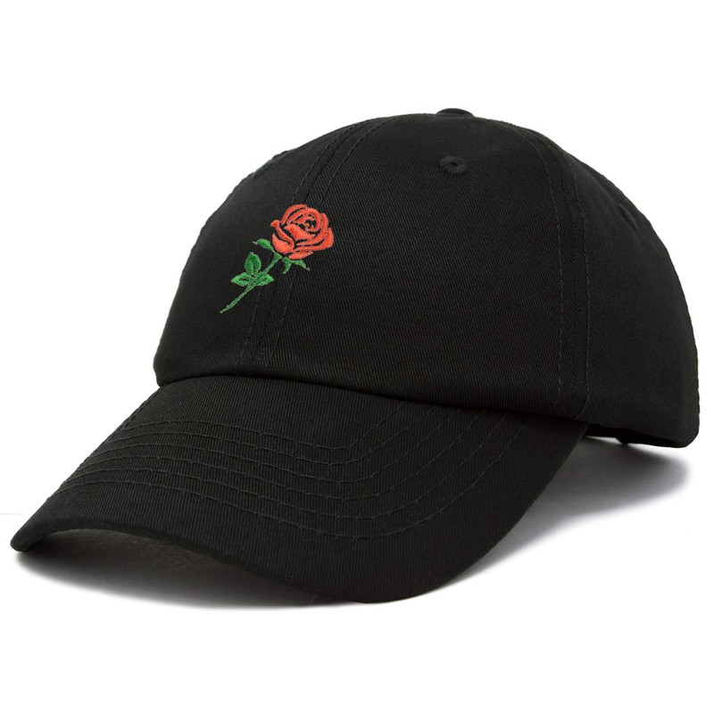 DALIX Red Rose Hat Premium Embroidered Baseball Cap Womens in