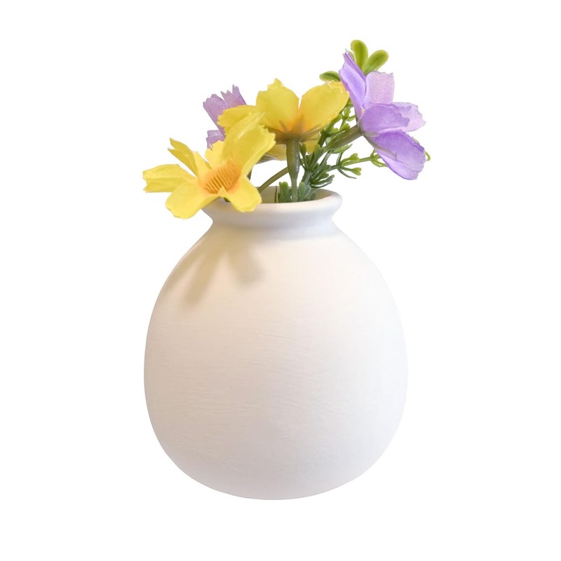 Daittin 3-Piece Mini Ceramic Bud Vases Set - Small White