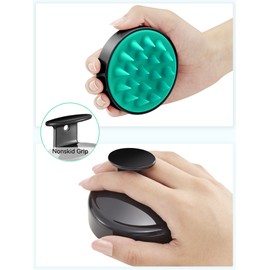 HEETA Scalp Massager Hair Growth, Soft Silicone Scalp Scrubber Shampoo Brush for Exfoliation, Dandruff Removal Head Massage Stress Relax, Wet & Dry Use for Thick Thin Curly Hair Care, Turquoise Black