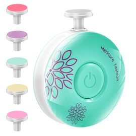 Brencco Electric Nail File for Children with Six Interchangeable Sharpening Heads, Low Noise Baby Nail Grinder