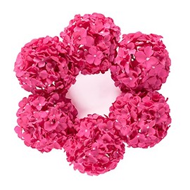 DuHouse - Cabezas de Flores de hortensias de Seda de 8.7 Pulgadas con Tallos y Flores de hortensias Falsas para Bricolaje, Centro de Mesa de Boda, decoración del hogar, Paquete de 6 Unidades (Fucsia)