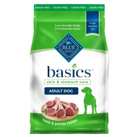 Blue Buffalo Basics Grain Free Dry Dog Food Lamb Potato 4 Pound Bag