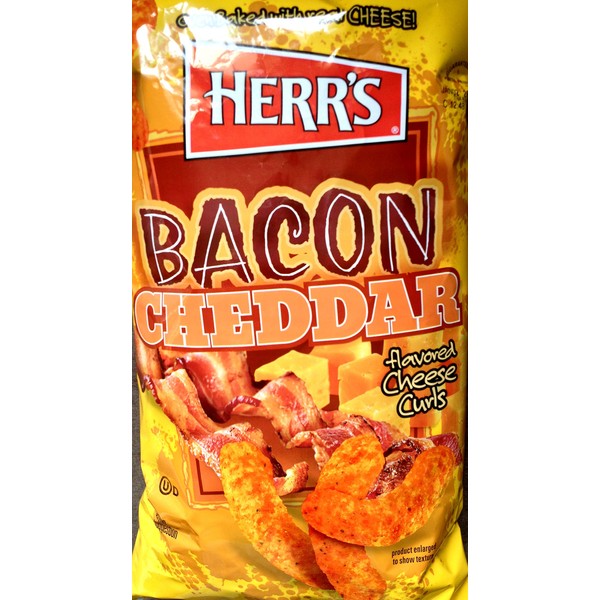 Herr's Bacon Cheddar Cheese Curls 7 Oz (Pack of 3