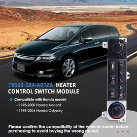 EXARRNX 599-268 Heater A/C Control Switch,Front Climate Control Module Compatible with 1998-2000 Honda Accord 1998-2004 Honda Odyssey Replace# 599-268, 79600-S84-A01ZA